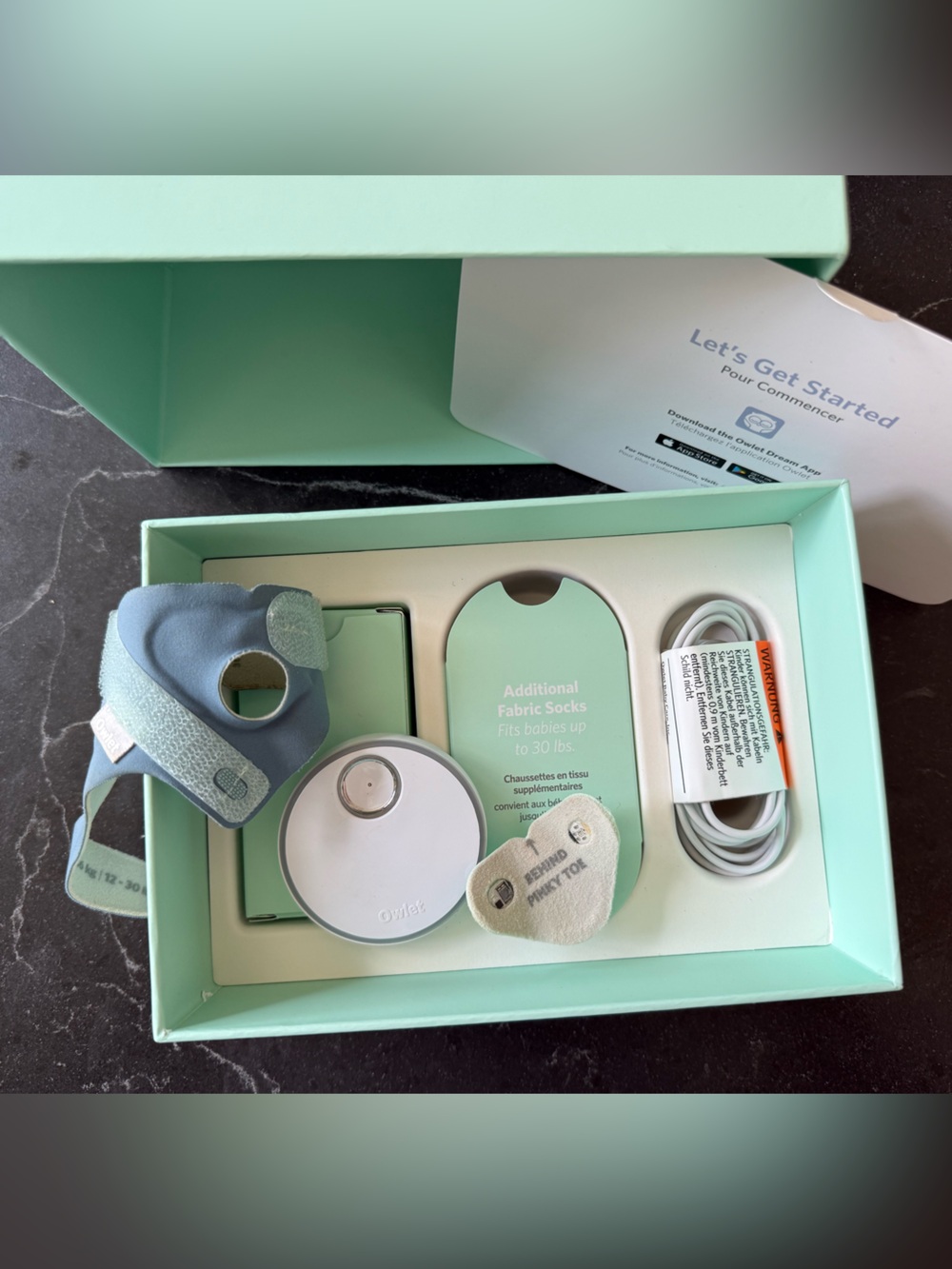 Owlet Dream Sock® Smart Baby Monitor - Bedtime Blue - Picture 3 of 7